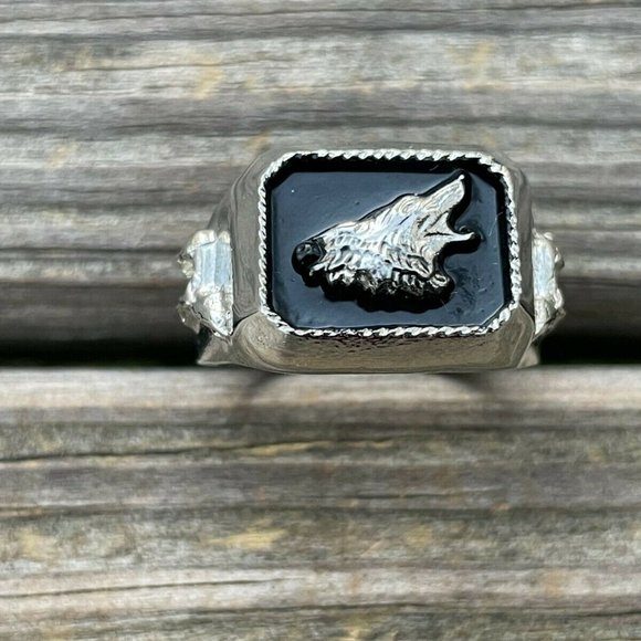 Men Ring Silver Tone Fashion Jewelry Rings Unisex Ring Size 10.5 - Picture 11 of 12